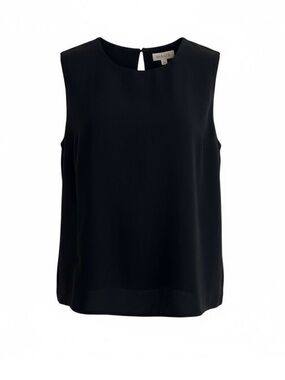 Chaus New York Black Sleeveless Blouse XL | Keyhole Back Work Top